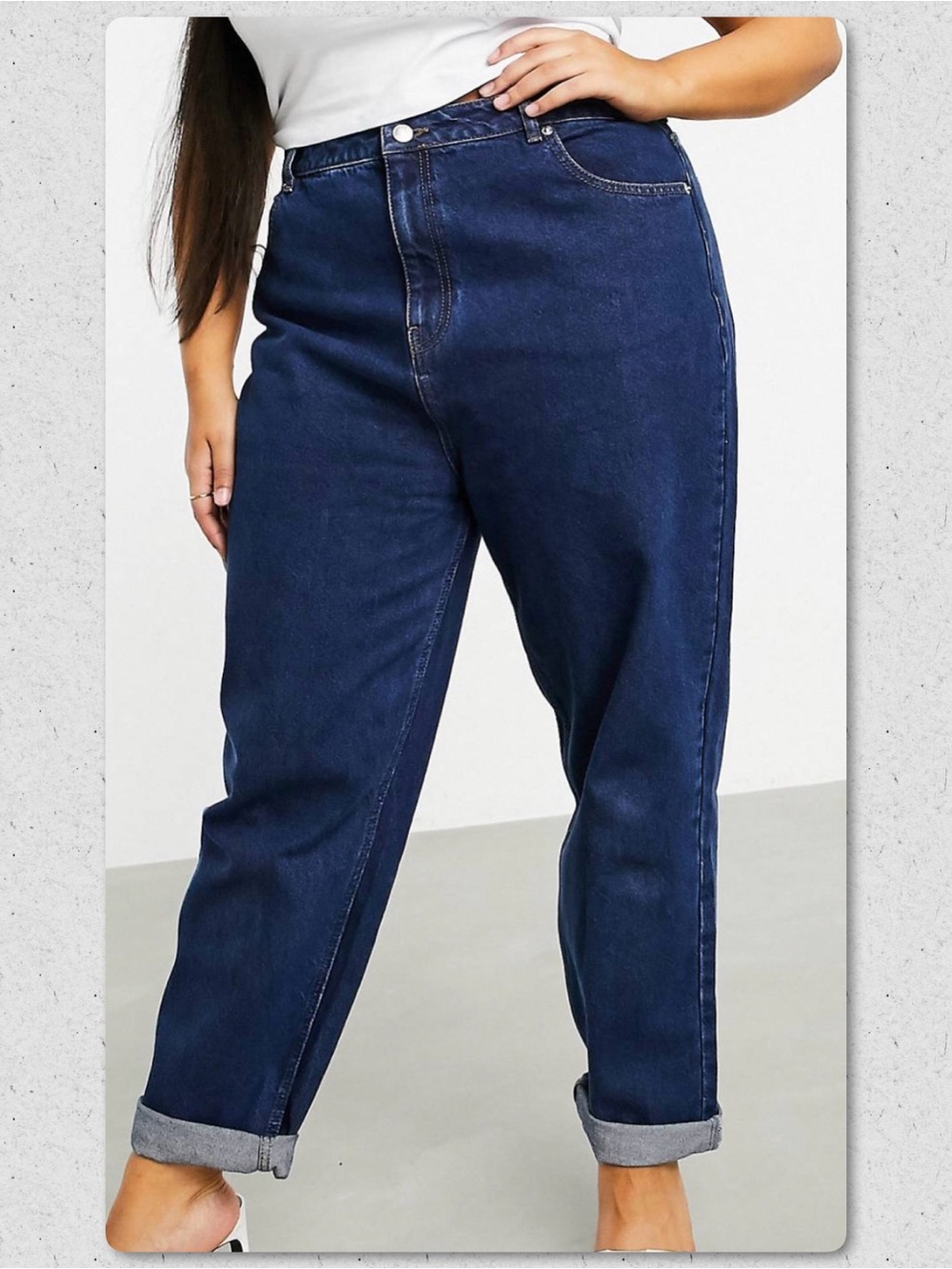 ASOS Curve Navy Boyfriend Jeans